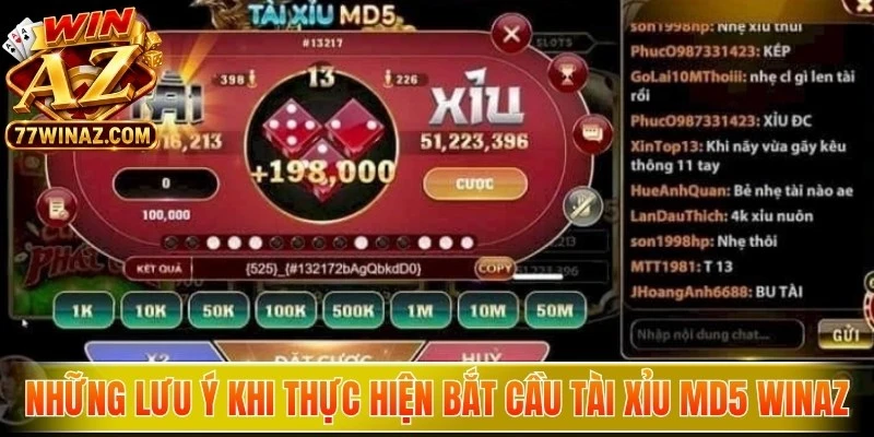 Những lưu ý cốt lõi khi thực hiện bắt cầu tài xỉu MD5 WinAZ